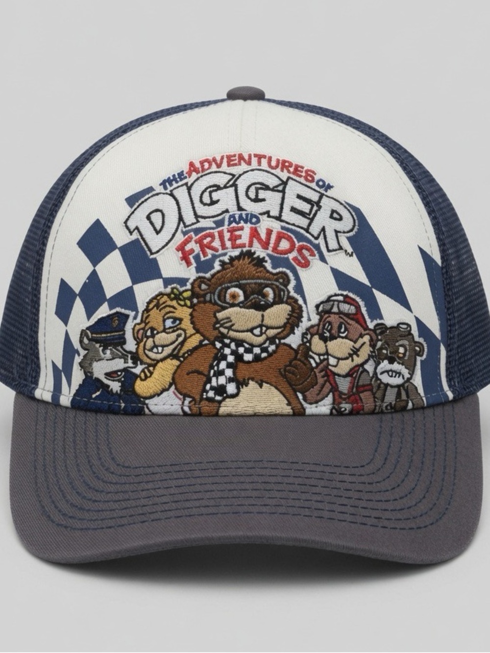 Digger & Friends Fox Sports Embroidered H&L Meshback Trucker Hat Blue